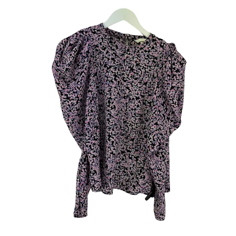 women's long sleeve tops with high-low hemlinesPurple Top Long Sleeve H&m, Size S