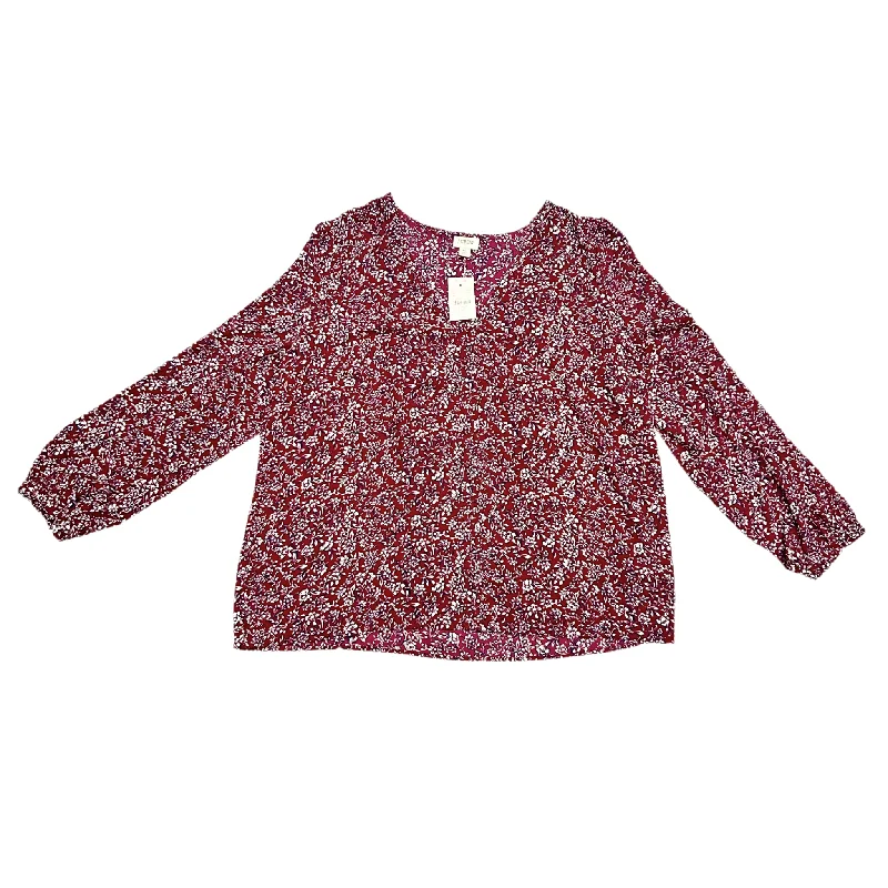 women's long sleeve tops with limited-edition designsRed Top Long Sleeve By J. Crew, Size: Xl