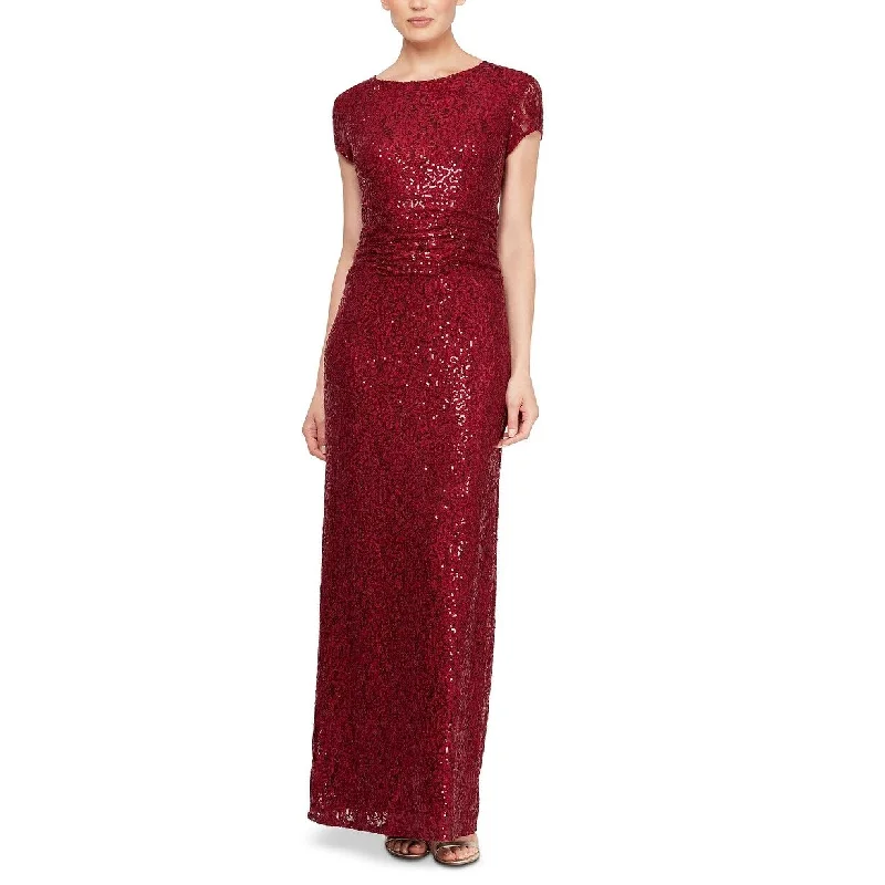 women's shift dressesSL Fashions Women's Sequined Lace Gown Red Size 14