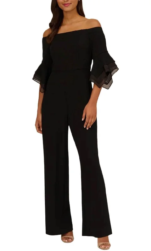 women's jumpsuits for glamorous eveningsAdrianna Papell AP1E209617 - Off Shoulder Jumpsuit