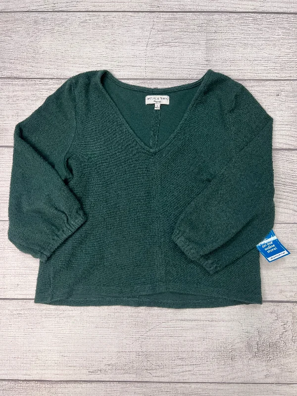 women's long sleeve tops with turtle necksGreen Top Long Sleeve Madewell, Size L