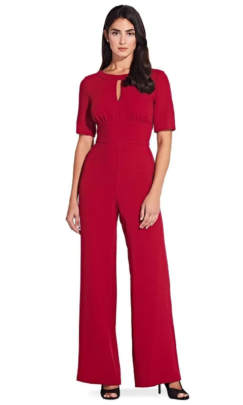 women's jumpsuits made of satinAdrianna Papell - Keyhole Front Solid Crepe Jumpsuit AP1D103537SC