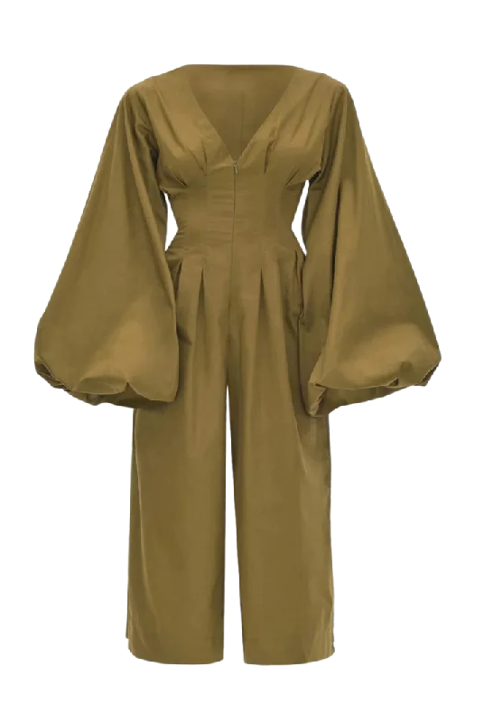 women's jumpsuits for moisture-wicking materialsNia Culotte Olive Jumpsuit