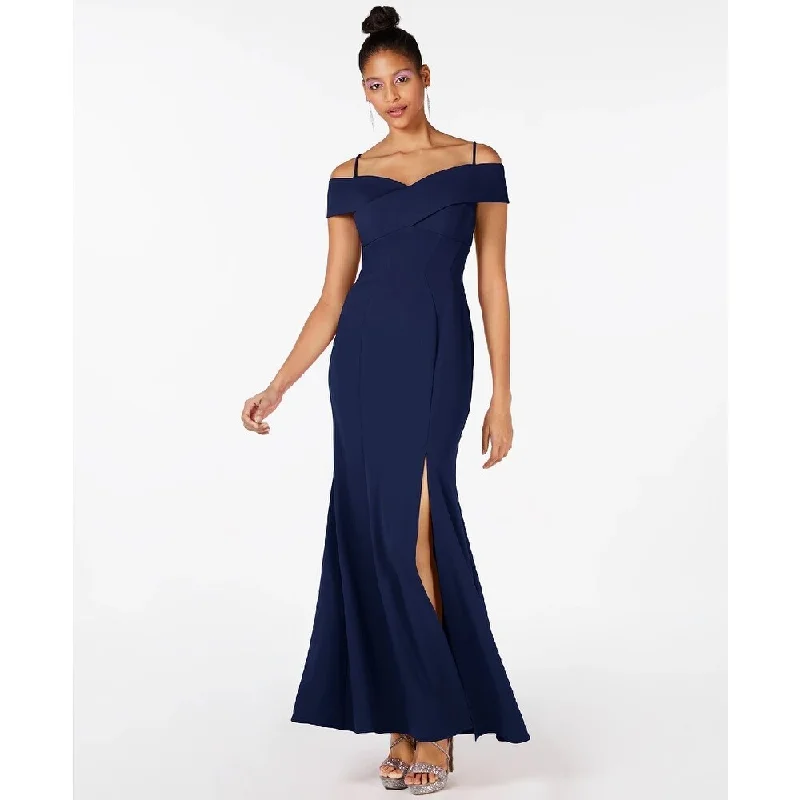 women's bridesmaid dressesNightway Women's Cold Shoulder Gown Navy Size 10