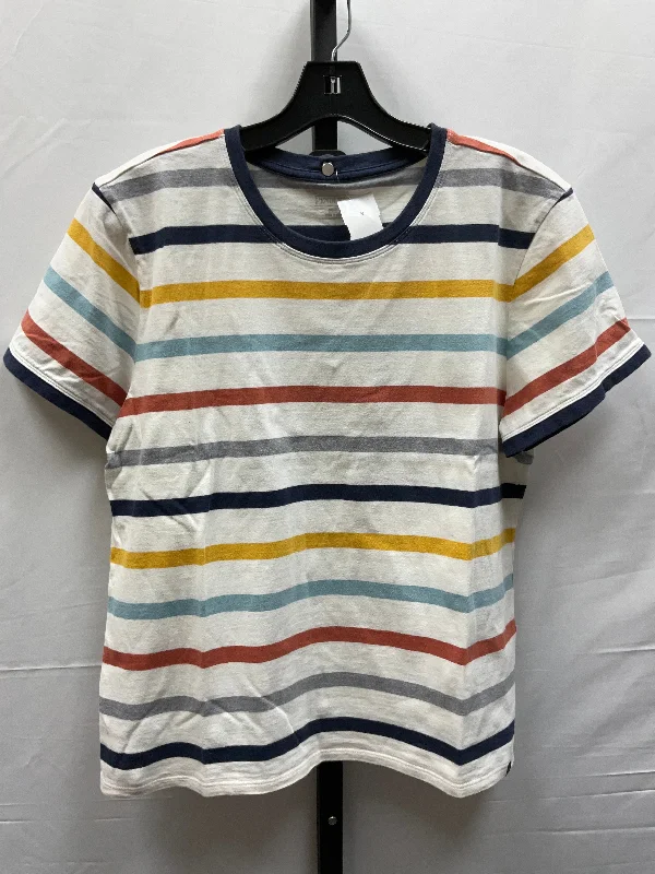 women's T-shirts with body-hugging designsStriped Pattern Top Short Sleeve Pendleton, Size Xl