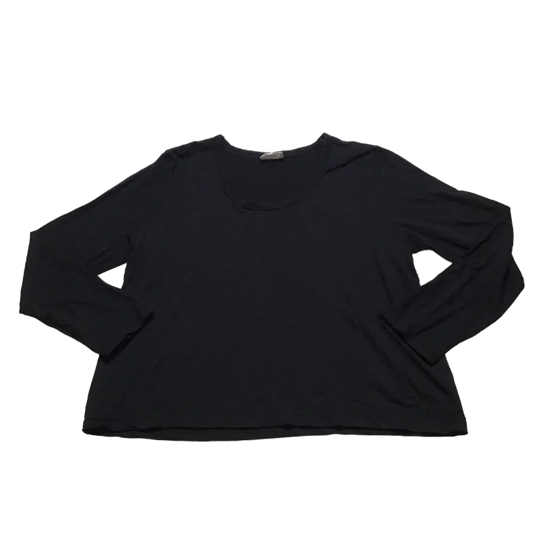 women's long sleeve tops made of cottonBlack Top Long Sleeve Soma, Size 2x