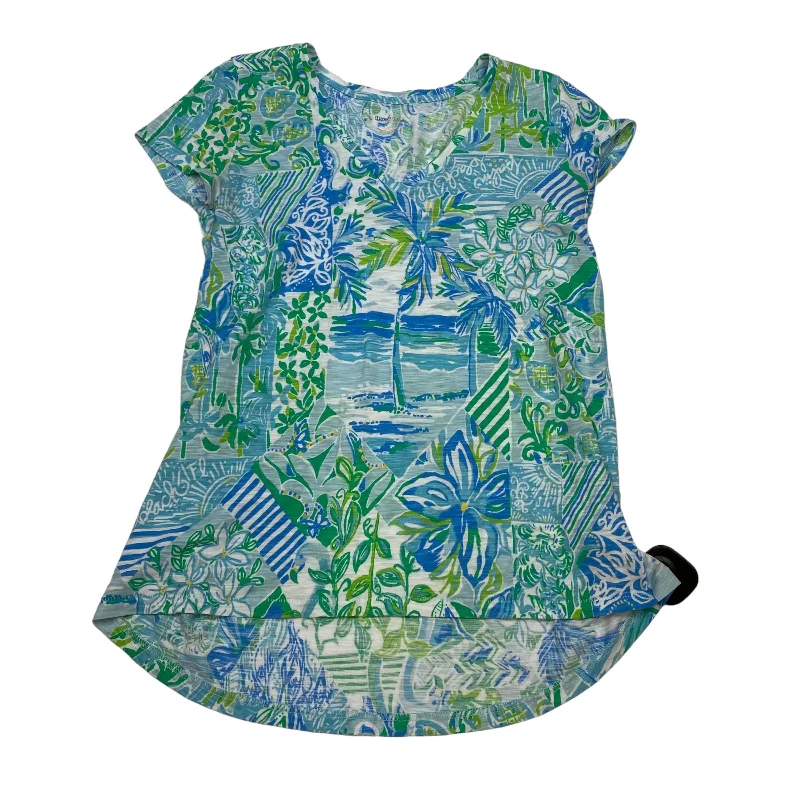 women's T-shirts for special occasionsGreen Top Short Sleeve Designer Lilly Pulitzer, Size Xxs