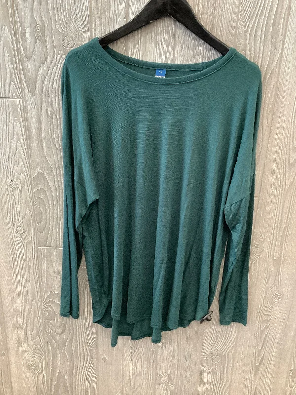 women's long sleeve tops with keyhole backsGreen Top Long Sleeve Old Navy, Size L