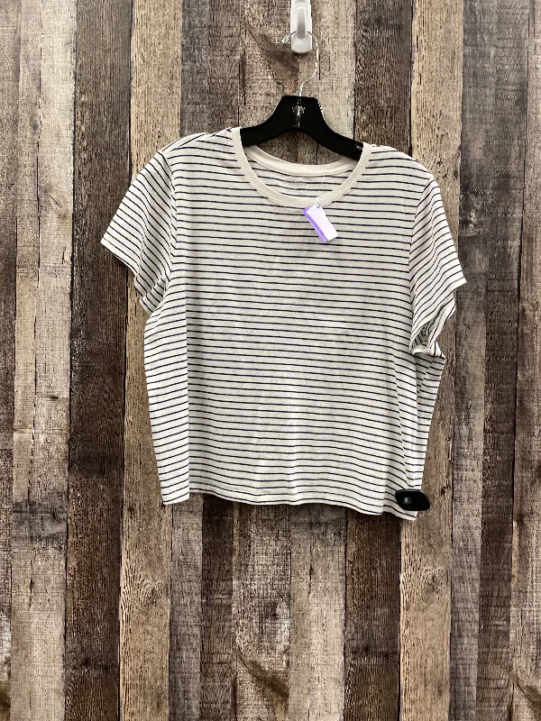 women's T-shirts with athletic fitsStriped Pattern Top Short Sleeve Basic Old Navy, Size Xl