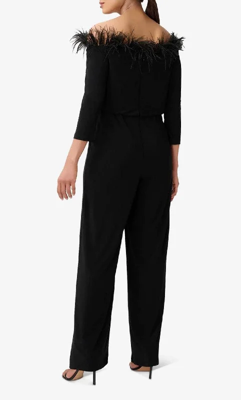 women's jumpsuits for tall womenAdrianna Papell AP1E210212 - Feather Jumpsuit