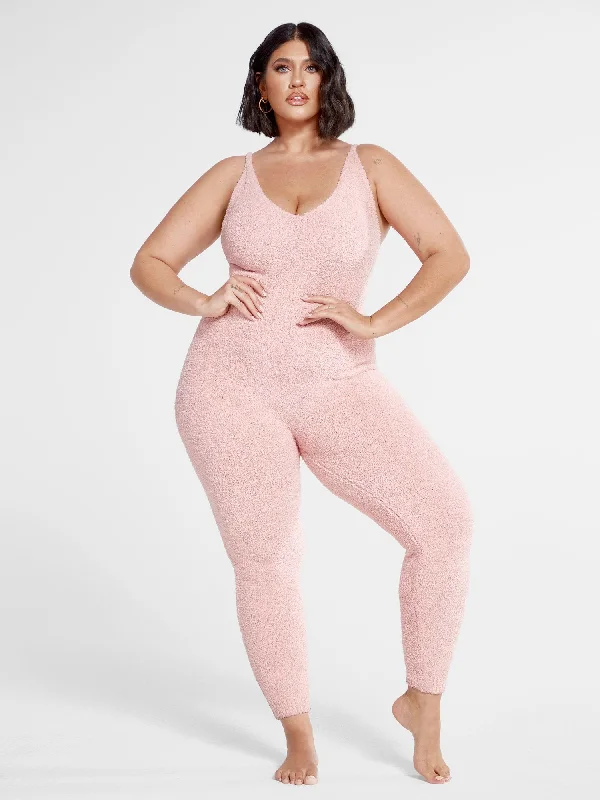 women's fitted jumpsuitsThe Cuddle Jumpsuit in Blush