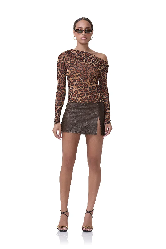 plus-size women's topsBarry Top - Cocoa Leopard