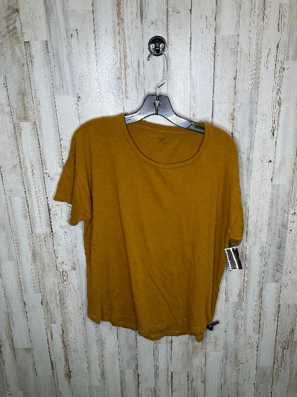 women's T-shirts with exclusive collaborationsYellow Top Short Sleeve Madewell, Size Xl