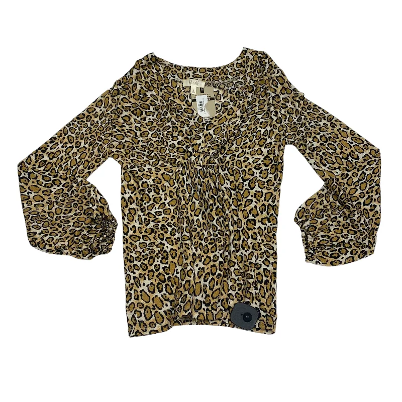 women's long sleeve tops with personalized messagesAnimal Print Top Long Sleeve Clothes Mentor, Size S