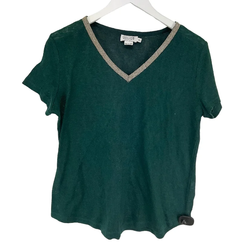 women's T-shirts with scoop necksGreen Top Short Sleeve Molly Bracken, Size M