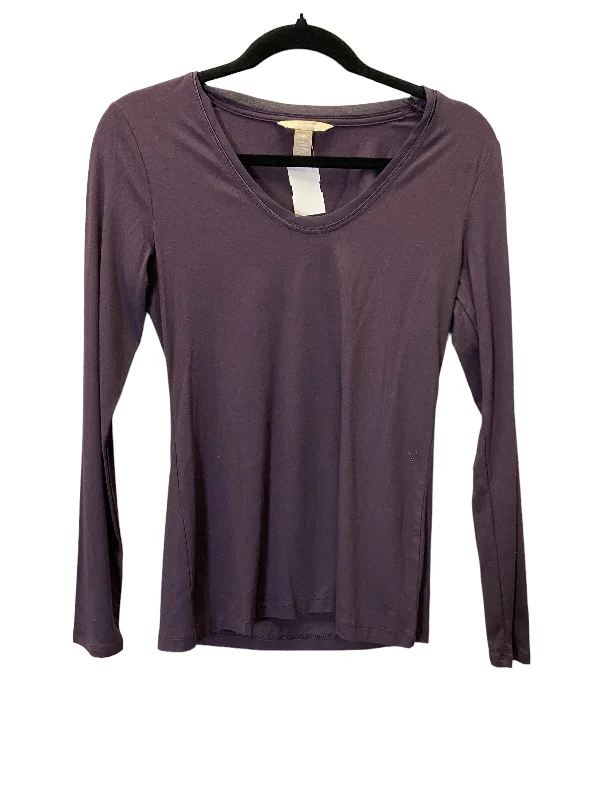 women's long sleeve tops for travelPurple Top Long Sleeve Basic Banana Republic, Size S