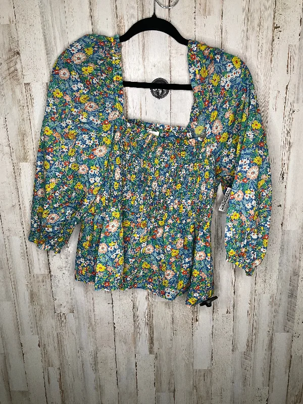 women's long sleeve tops for special occasionsFloral Print Top Long Sleeve Birds Of Paradis By Trovata, Size L