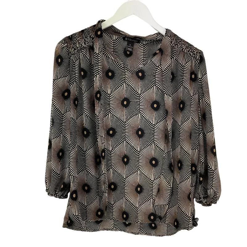 women's long sleeve tops with tie-dye patternsBlack & Gold Top Long Sleeve By Design, Size S