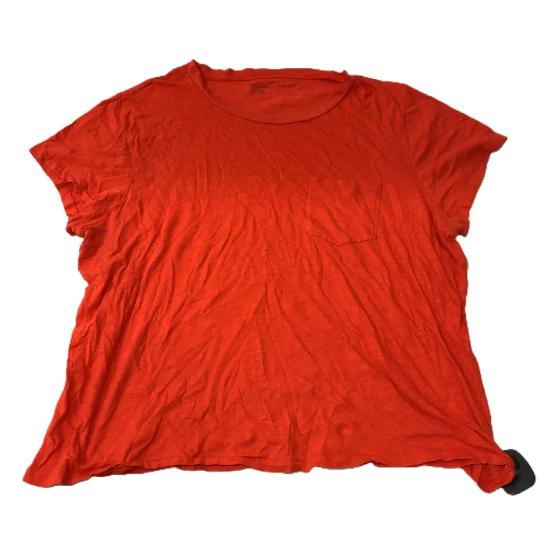 women's T-shirts with sequin embellishmentsOrange  Top Short Sleeve Basic By Madewell  Size: Xxl