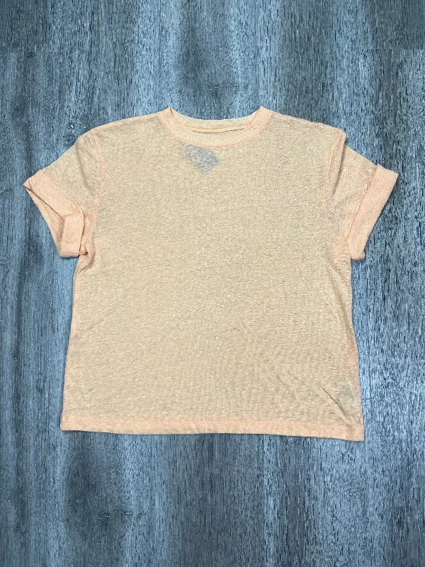 women's T-shirts with pocket accentsOrange Top Short Sleeve Basic A New Day, Size Xs