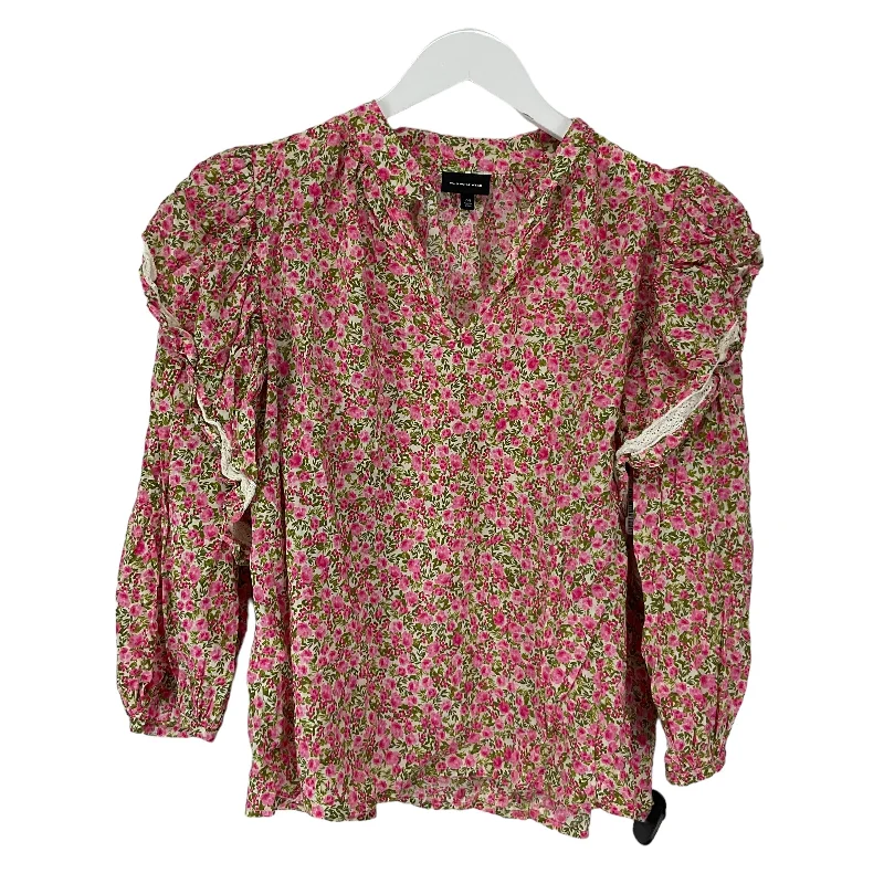 women's long sleeve tops with scoop necksFloral Print Top Long Sleeve Who What Wear, Size M