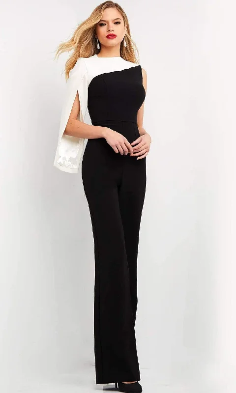 women's jumpsuits for maternity wearJovani - 06875SC Split Sleeve Jumpsuit