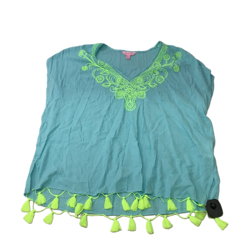 women's T-shirts with petite sizingBlue & Green  Top Short Sleeve Designer By Lilly Pulitzer