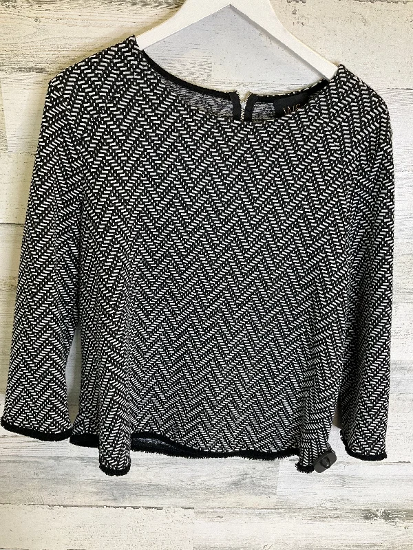 women's long sleeve tops for galasBlack & White Top Long Sleeve W5, Size M