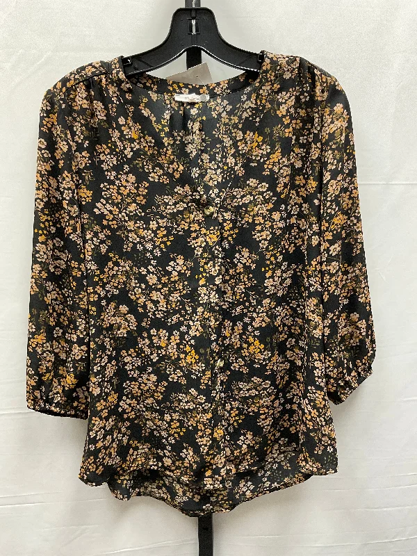 women's long sleeve tops with tie-dye patternsFloral Print Top Long Sleeve Maurices, Size S