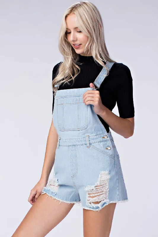 women's jumpsuits for winterDenim Distressed Overalls