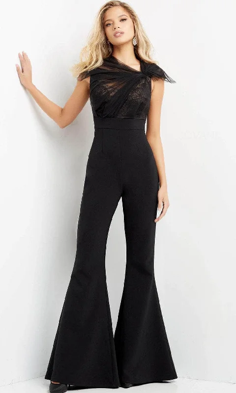 women's dressy jumpsuitsJovani - Flared Jumpsuit 05676SC