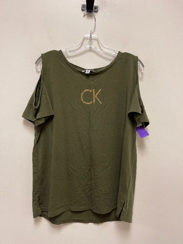 women's T-shirts with sustainable productionGreen Top Short Sleeve Calvin Klein, Size L