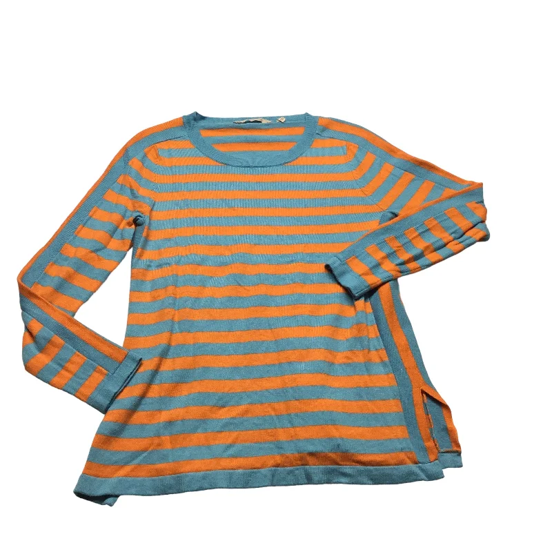 women's long sleeve tops with thermal insulationBlue & Orange Top Long Sleeve Soft Surroundings, Size M