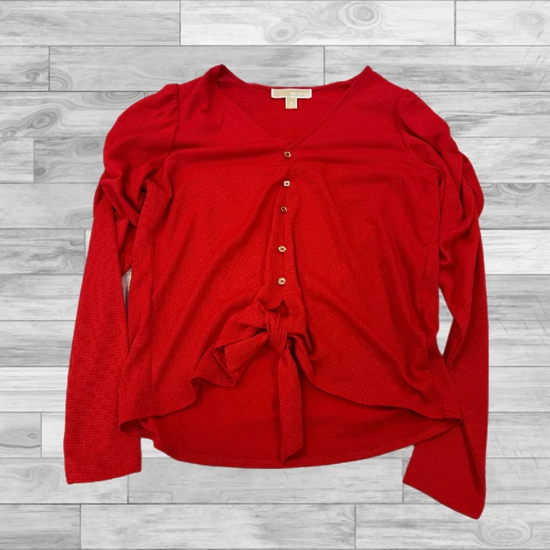 women's long sleeve tops with exclusive collaborationsRed Top Long Sleeve Michael By Michael Kors, Size M