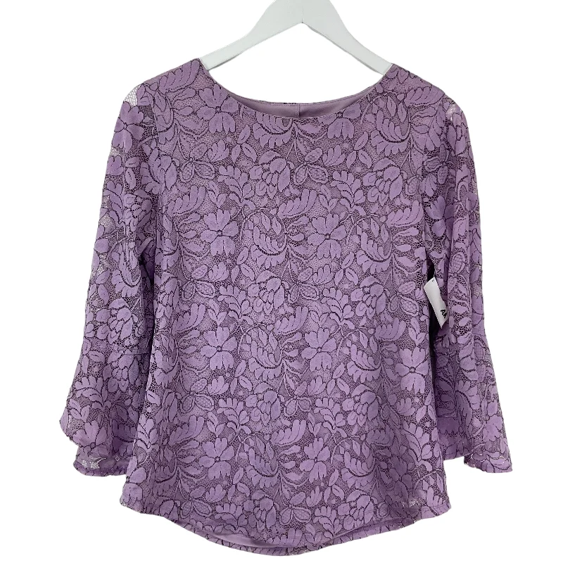 women's long sleeve tops with keyhole backsPurple Top Long Sleeve Elle, Size S