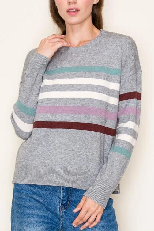 women's tops for gala dinnersDreaming Of Home Striped Sweaters - 2 Colors!