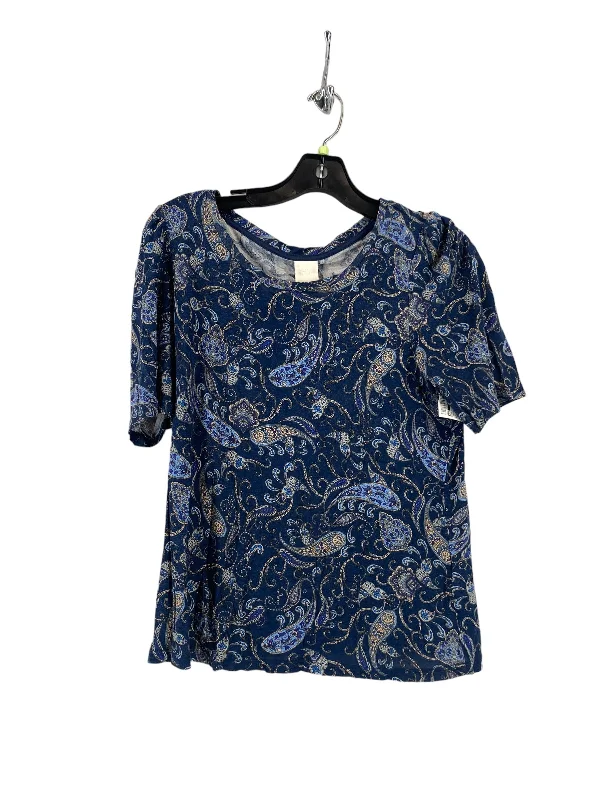 comfortable women's T-shirtsPaisley Print Top Short Sleeve H&m, Size S