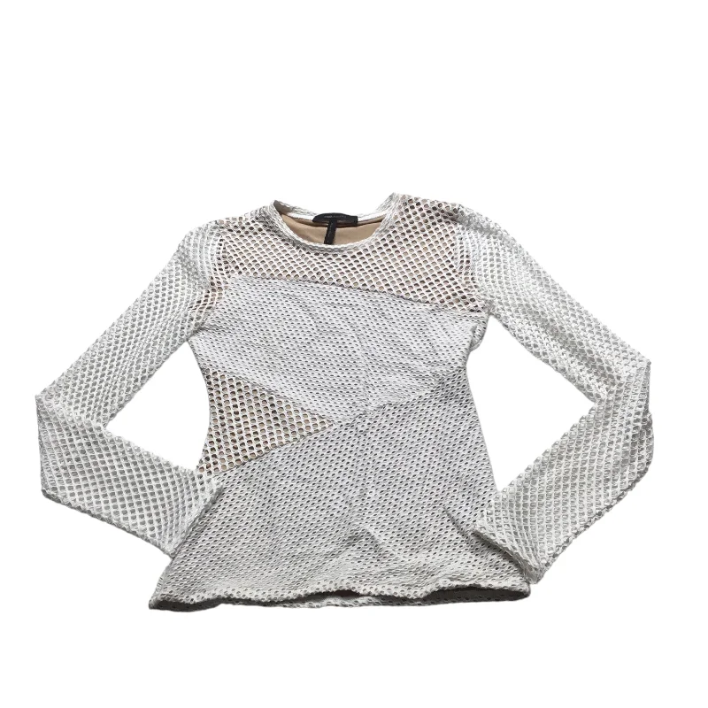 women's long sleeve tops with lightweight and breathable materialWhite Top Long Sleeve Bcbgmaxazria, Size S