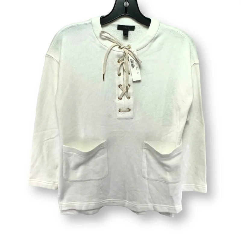 women's long sleeve tops with pocketsWhite Top Long Sleeve J. Crew, Size Xs