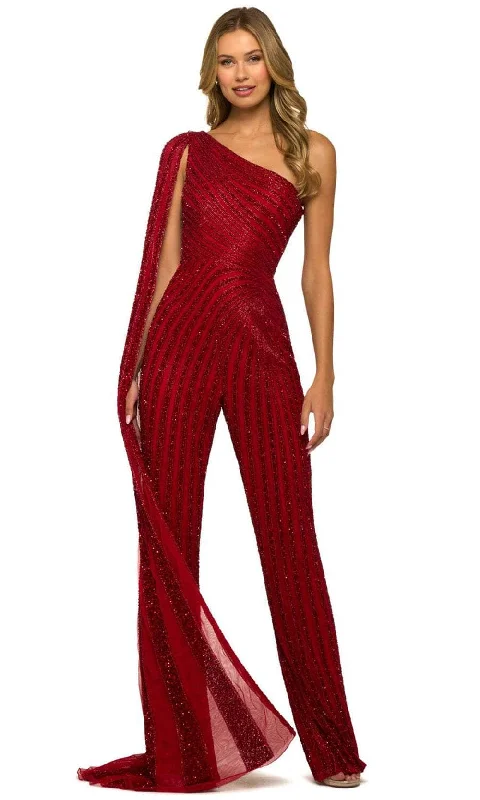 women's jumpsuits for travelSherri Hill 55364 - Asymmetric Jumpsuit