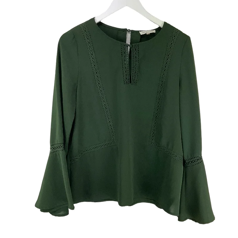 women's long sleeve tops with bohemian vibesGreen Top Long Sleeve Sugar Lips, Size M