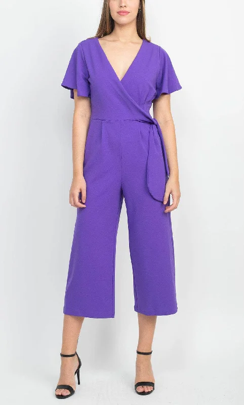 women's jumpsuits for statement fashionTahari Asl 2AM503 - V-Neck Jumpsuit