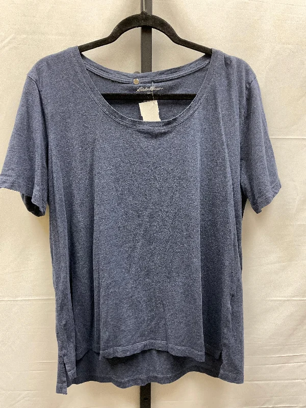 women's T-shirts with athletic fitsBlue Top Short Sleeve Eddie Bauer, Size Xl