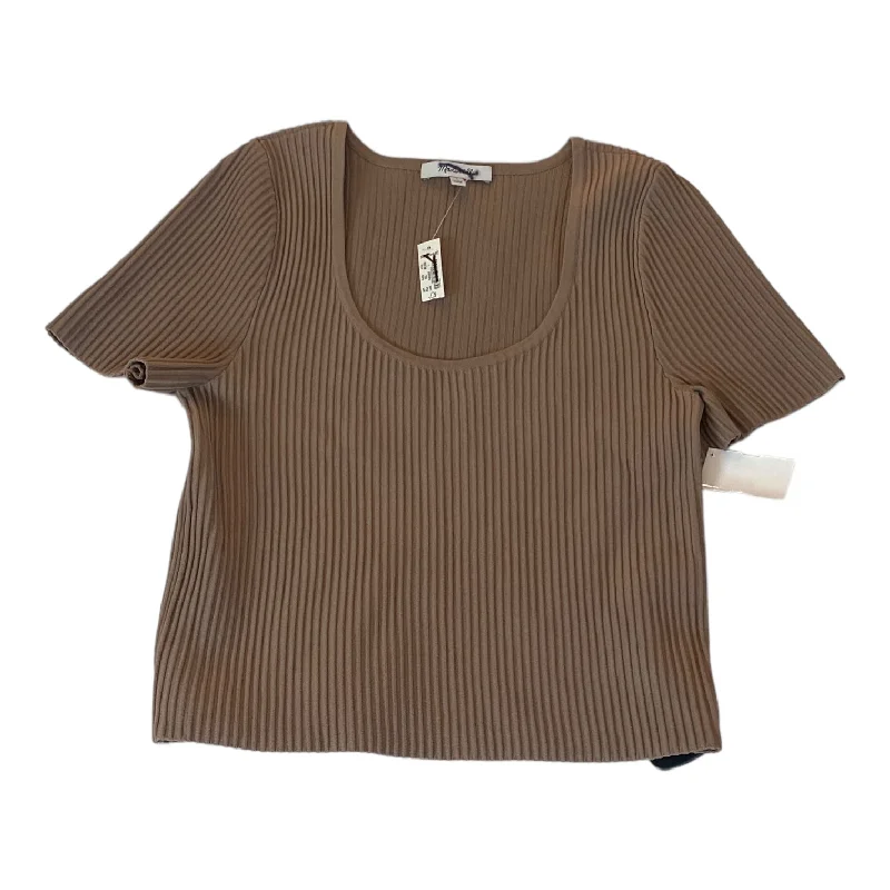 women's T-shirts with UV protectionBrown Top Short Sleeve Madewell, Size L