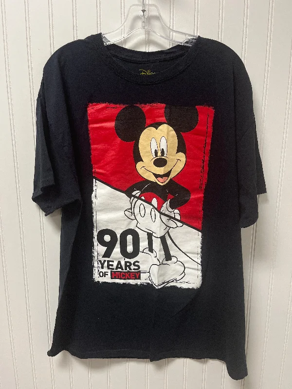 women's T-shirts made of silkBlack Top Short Sleeve Disney Store, Size Xl