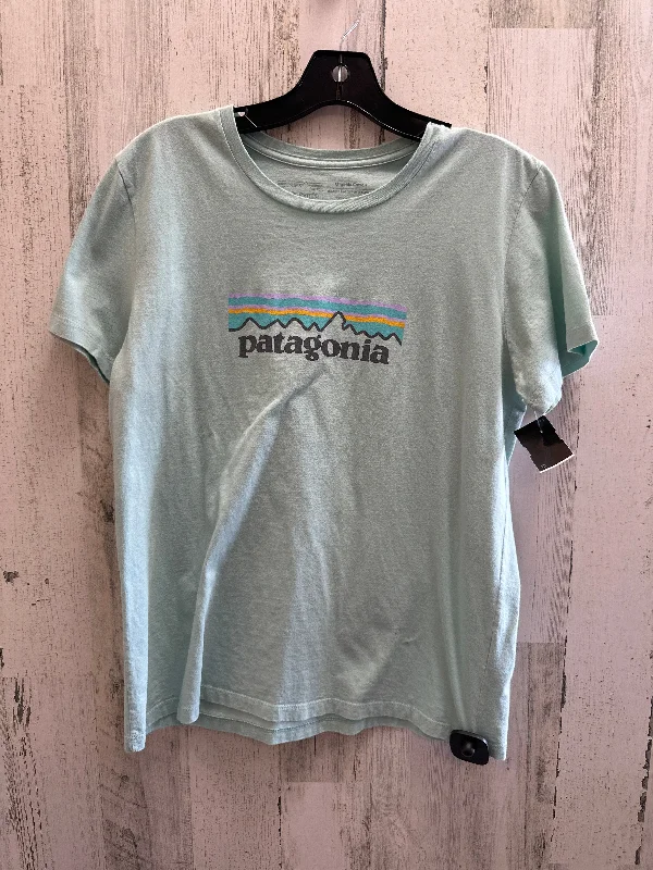 women's T-shirts with abstract patternsGreen Top Short Sleeve Patagonia, Size S