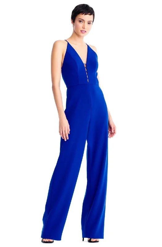 women's jumpsuits with V-necksAidan Mattox - V Neck Sling Tied Solid Crepe Jumpsuit MN1E204084SC