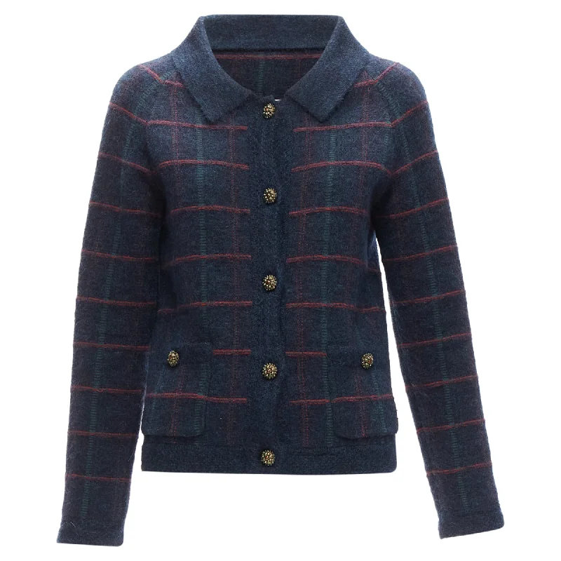 women's coats for black-tie affairsChanel Edinburgh plaid cashmere boucle gripoix buttons jacket