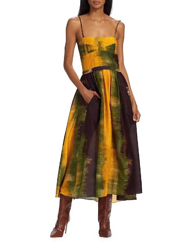 women's flowy dressesAmazonas Maive Midi Dress In Yellow Ombre