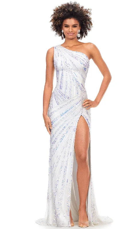 women's lace dressesAshley Lauren 11244 - One Shoulder Beaded Evening Gown